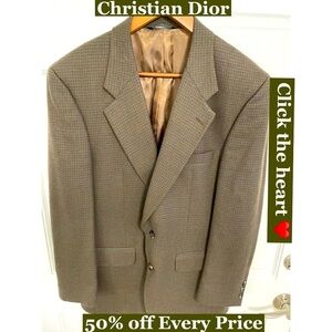 Christian Dior Suit Blazer Sz 40 Pure Wool Made in USA. Spotless!